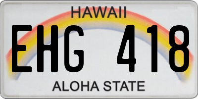 HI license plate EHG418