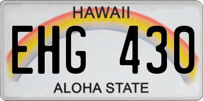 HI license plate EHG430
