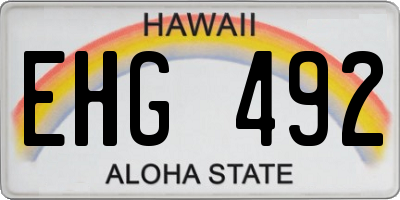 HI license plate EHG492