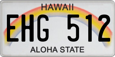 HI license plate EHG512