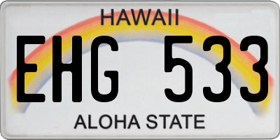 HI license plate EHG533