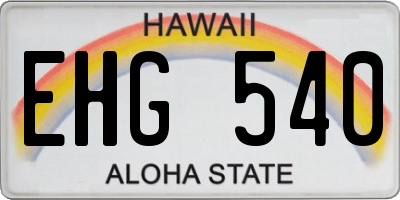 HI license plate EHG540