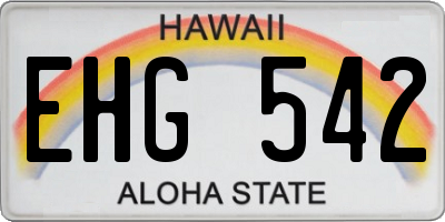 HI license plate EHG542