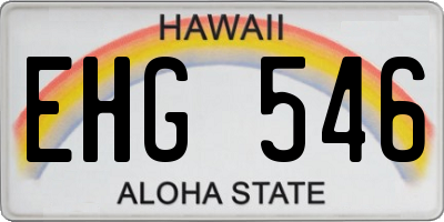 HI license plate EHG546