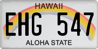 HI license plate EHG547