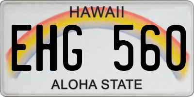 HI license plate EHG560