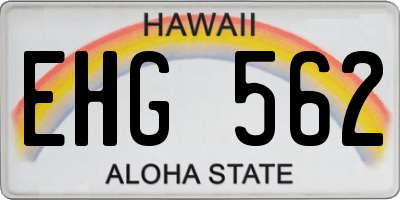HI license plate EHG562
