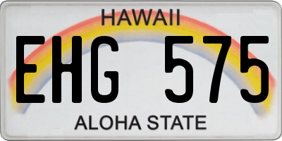 HI license plate EHG575