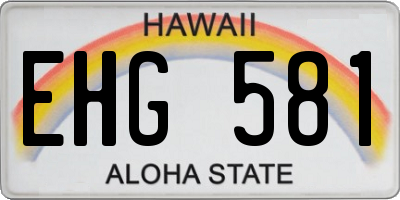 HI license plate EHG581