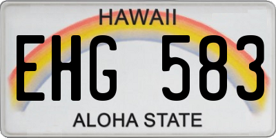 HI license plate EHG583