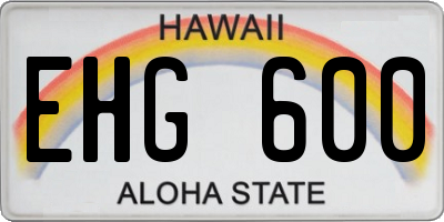 HI license plate EHG600