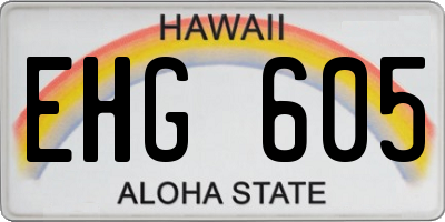 HI license plate EHG605