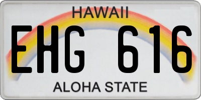 HI license plate EHG616