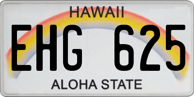 HI license plate EHG625