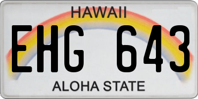 HI license plate EHG643