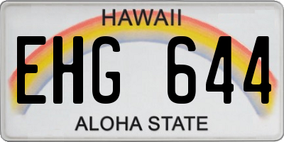 HI license plate EHG644