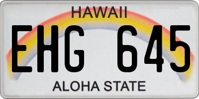 HI license plate EHG645