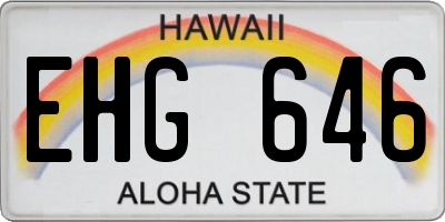HI license plate EHG646