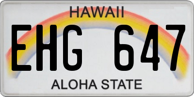 HI license plate EHG647