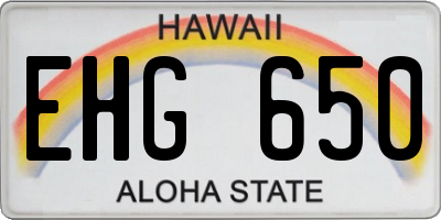 HI license plate EHG650