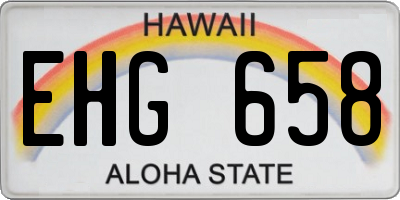 HI license plate EHG658