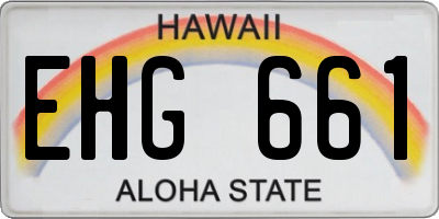 HI license plate EHG661