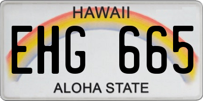 HI license plate EHG665