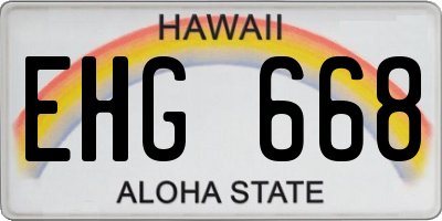 HI license plate EHG668