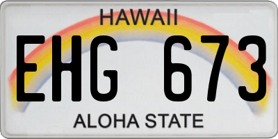 HI license plate EHG673