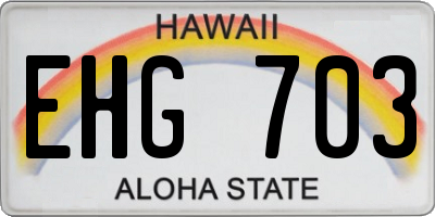 HI license plate EHG703