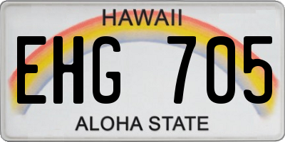 HI license plate EHG705