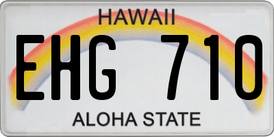HI license plate EHG710