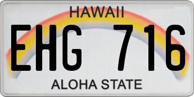 HI license plate EHG716