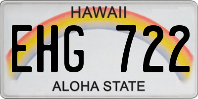HI license plate EHG722