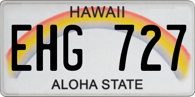 HI license plate EHG727
