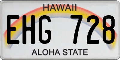 HI license plate EHG728