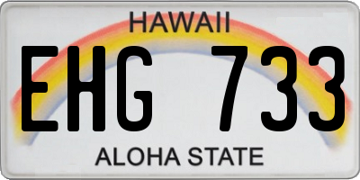 HI license plate EHG733