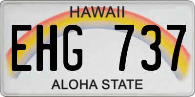 HI license plate EHG737