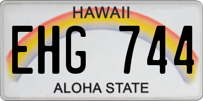 HI license plate EHG744