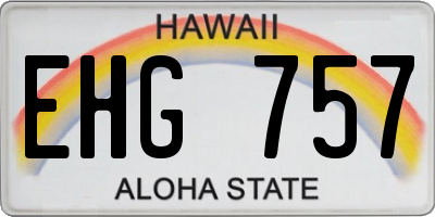 HI license plate EHG757