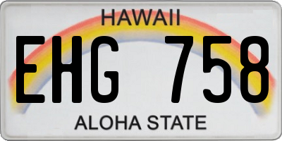 HI license plate EHG758