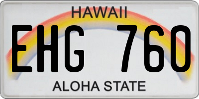 HI license plate EHG760