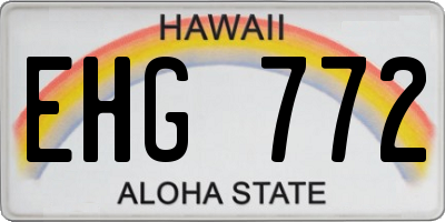 HI license plate EHG772