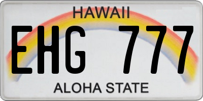 HI license plate EHG777