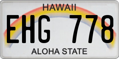 HI license plate EHG778