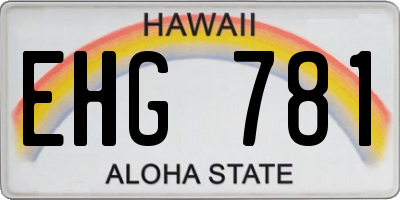 HI license plate EHG781