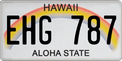 HI license plate EHG787