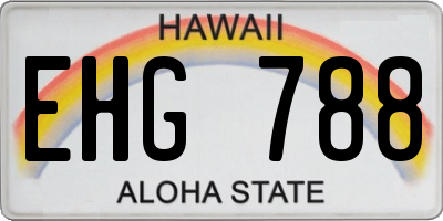 HI license plate EHG788