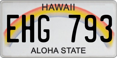 HI license plate EHG793