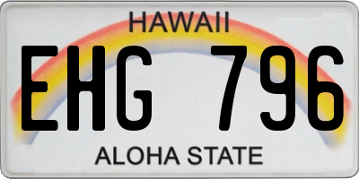 HI license plate EHG796